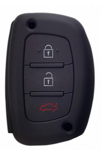 Θήκη κλειδιού για αυτοκίνητα Hyundai 1007-02, εύκαμπτη, μαύρη