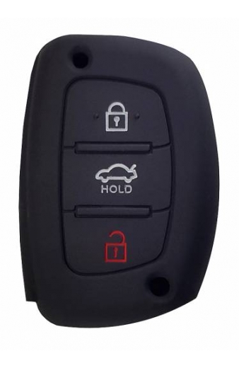 Θήκη κλειδιού για αυτοκίνητα Hyundai 1007-05, εύκαμπτη, μαύρη