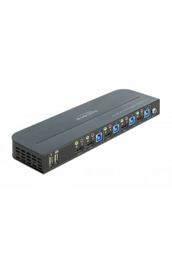 DELOCK HDMI KVM Switch 11483, 4 ports, USB 3.0, 3.5mm, 4K/60Hz, μαύρο