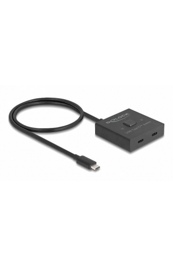 DELOCK USB-C switch 18911, 2 σε 1 bidirectional, 10Gbps, 8K, 100W, μαύρο