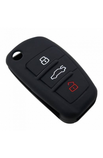 Θήκη κλειδιού για αυτοκίνητα Audi 2008-01, εύκαμπτη, μαύρη