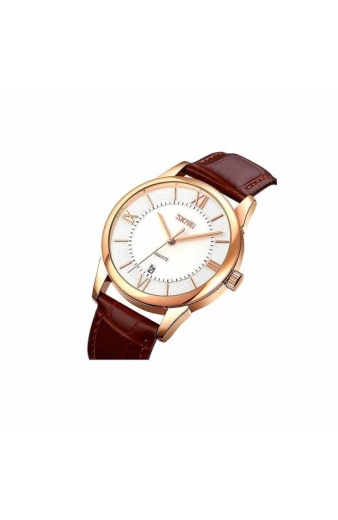 Αναλογικό ρολόι χειρός – Skmei - 9261 - Brown/White/Gold