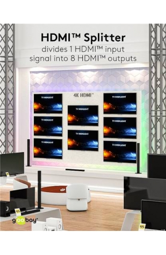 GOOBAY HDMI splitter 58484, 8 σε 1, 4K/60Hz, μαύρο
