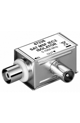 GOOBAY SAT isolator 67235, γωνιακό, 5MHz - 1000MHz, ασημί