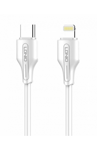 LDNIO καλώδιο Lightning σε USB-C LC122I, 30W PD, 2m, λευκό