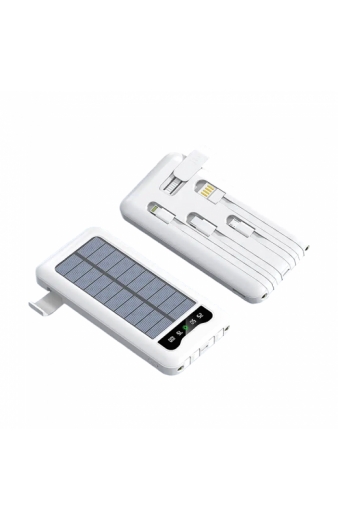 Powerbank με ηλιακό πάνελ - 4in1 - 10.000mah - KJ495 - 810378 - White