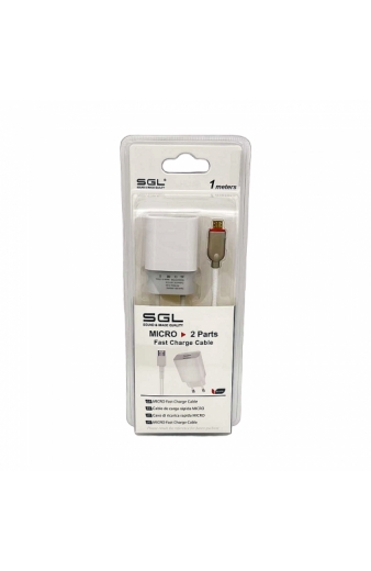 Αντάπτορας φόρτισης με καλώδιο και 2 θύρες USB - Micro USB - Quick Charge - FA13-S2 - 1m - 099477