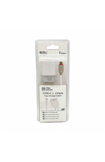Αντάπτορας φόρτισης με καλώδιο και 2 θύρες USB - TypeC - Quick Charge - FA1-S2 - 1m - 099484