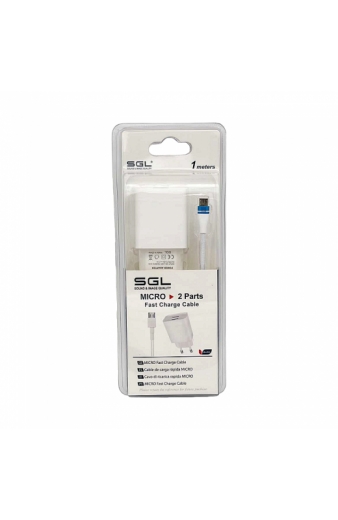 Αντάπτορας φόρτισης με καλώδιο και 2 θύρες USB - Micro USB - Quick Charge - B13-F2 - 1m - 099538