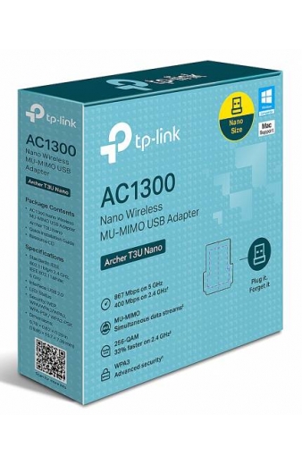 TP-LINK ασύρματος USB αντάπτορας δικτύου Archer T3U Nano, 1300Mbps, V.1