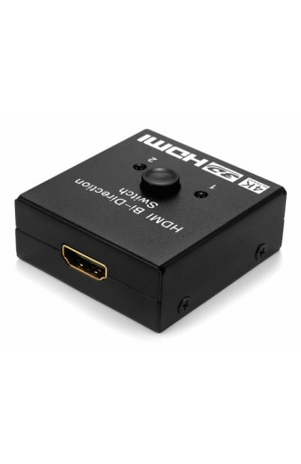 POWERTECH HDMI switch CAB-H112, 2 σε 1, 4K, bidirectional, μαύρο