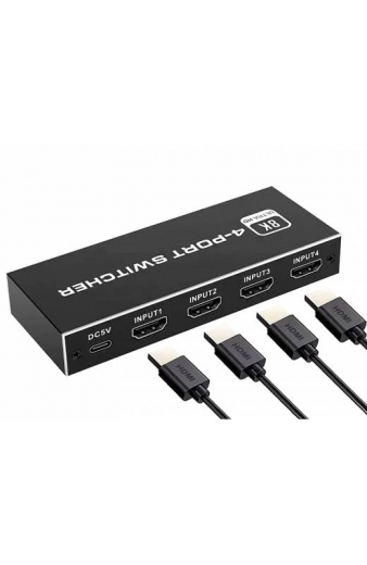HDMI switch CAB-H149 με τηλεχειριστήριο, 4 σε 1, 8K/60Hz, μαύρο