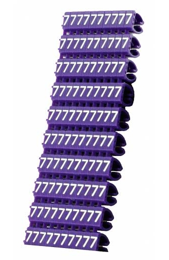 POWERTECH Clip αρίθμησης καλωδίου Νο 7, Purple, 10τεμ.