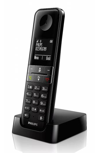 PHILIPS ασύρματο τηλέφωνο D4701B/34, με ελληνικό μενού, μαύρο