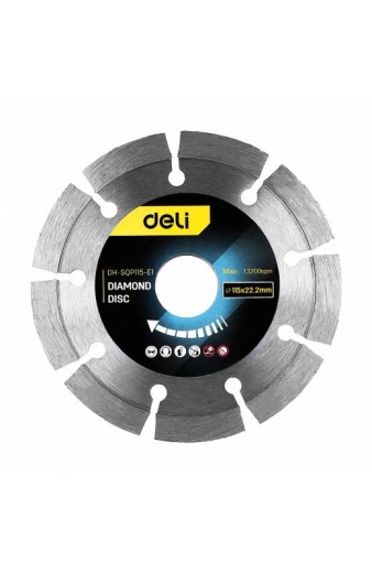 DELI δίσκος κοπής διαμαντέ DH-SQP115-E1, δομικών υλικών, 115mm, 13200rpm