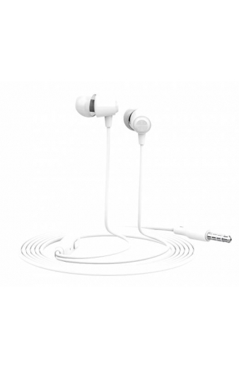 CELEBRAT earphones με μικρόφωνο G4, 3.5mm σύνδεση, Φ10mm, 1.2m, λευκό