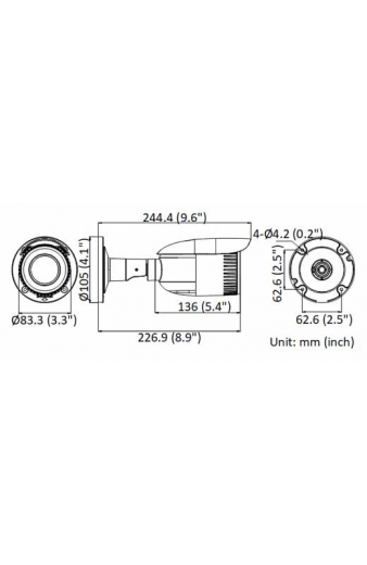 HIKVISION HIWATCH IP κάμερα HWI-B640H-Z, POE, 2.8-12mm, 4MP, IP67