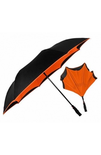 Ομπρέλα αντίστροφης δίπλωσης PB24-022 με αντιολισθητική λαβή, πορτοκαλί