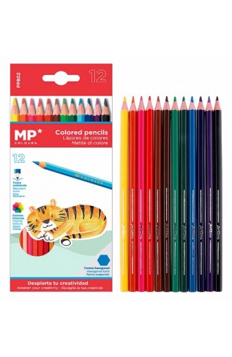 MP χρωματιστές ξυλομπογιές PP802, 12τμχ