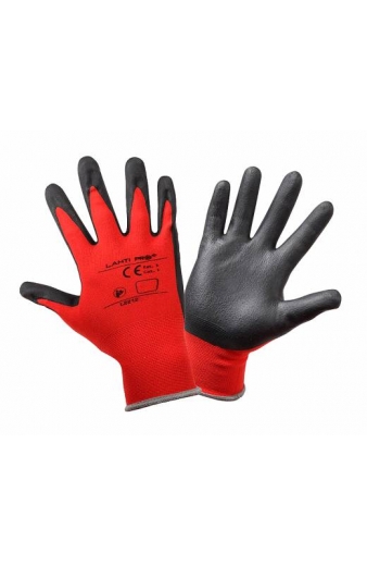 LAHTI PRO γάντια εργασίας L2212, αντοχή σε υγρά, 8/M, κόκκινο-μαύρο