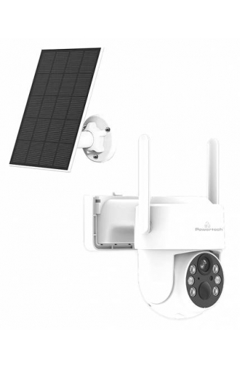 POWERTECH smart ηλιακή κάμερα PT-1162, 4MP, WiFi, SD, PTZ, 8000mAh, IP65