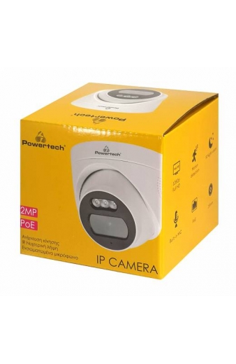 POWERTECH IP κάμερα PT-1236 με μικρόφωνο, 3.6mm, 2MP, PoE, IR 25m
