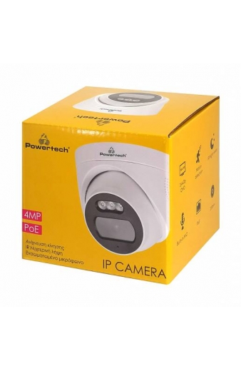 POWERTECH IP κάμερα PT-1237 με μικρόφωνο, 3.6mm, 4MP, PoE, IR 25m