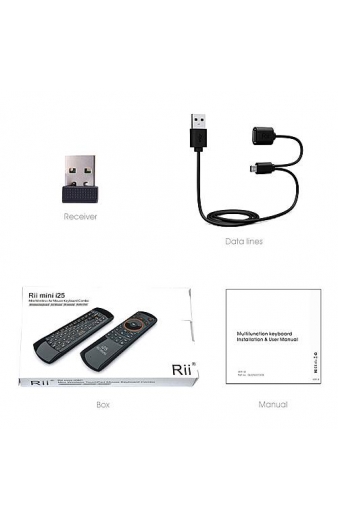 RIITEK τηλεχειριστήριο Mini i25 με πληκτρολόγιο & air mouse, 2.4GHz