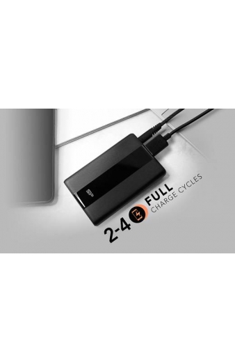 SILICON POWER power bank QP55, 10000mAh, USB & USB-C, 22.5W, LCD, μαύρο
