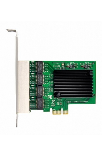 POWERTECH κάρτα επέκτασης PCIe σε 4x RJ45 GbE ST708, RTL8111F & ASM1184