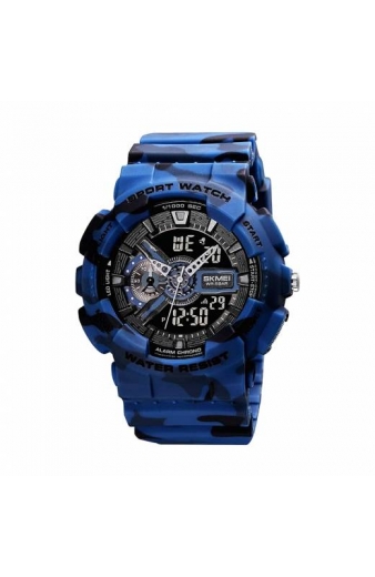 Ψηφιακό/αναλογικό ρολόι χειρός – Skmei - 1688 - Army Blue