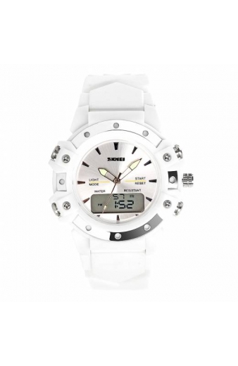 Ψηφιακό/αναλογικό ρολόι χειρός – Skmei - 0821 - 008217 - White