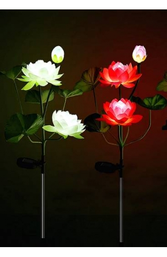 Φωτιζόμενα διακοσμητικά λουλούδια LED με ηλιακό πάνελ - 2pcs - 150371 - Pink