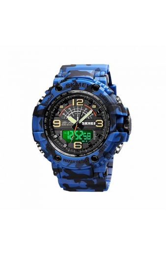 Ψηφιακό/αναλογικό ρολόι χειρός – Skmei - 1617 - Army Blue