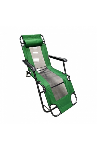 Πτυσσόμενη καρέκλα - ξαπλώστρα παραλίας - 1235 - 270935 - Green