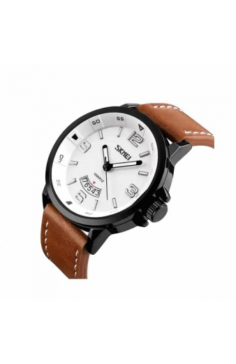 Αναλογικό ρολόι χειρός – Skmei - 9115 - Brown/White