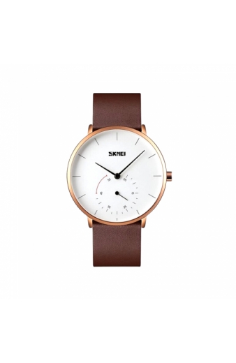 Αναλογικό ρολόι χειρός – Skmei - 9213 - Brown/White