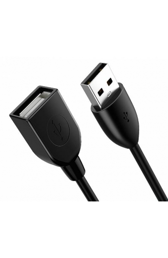 CABLETIME καλώδιο προέκτασης USB CT-AMAF2, 3A, 480Mbps, 1m, μαύρο