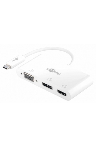 GOOBAY αντάπτορας USB-C σε HDMI/DisplayPort/VGA 52412, 4K/60Hz, λευκός