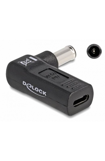 DELOCK αντάπτορας τροφοδοσίας 60014, USB-C σε Sony 6x4.3mm, 90°, μαύρος