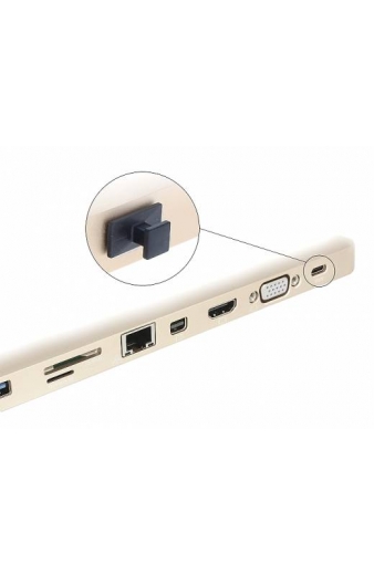 DELOCK κάλυμμα προστασίας για θύρα USB-C 64015 με λαβή, μαύρο, 10τμχ