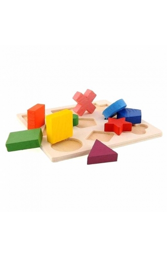 Ξύλινο Παιδικό Παζλ με Γεωμετρικά Σχήματα - Kids puzzle