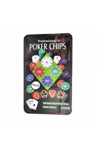 Σετ 100 Μάρκες Πόκερ Σε Μεταλλικό Κουτί - Professional poker chips