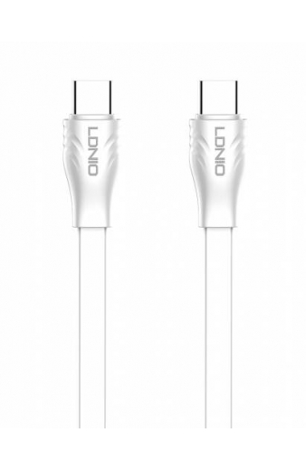 LDNIO καλώδιο USB-C σε USB-C LC131C, 65W PD, 1m, λευκό