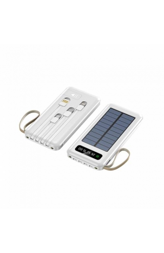 Powerbank με ηλιακό πάνελ - 4in1 - 10.000mah - YM519 - 810392 - White