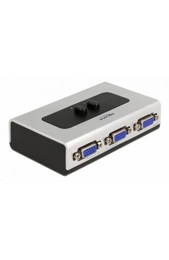 DELOCK VGA switch 87758, 2 ports, bidirectional, Full HD, ασημί