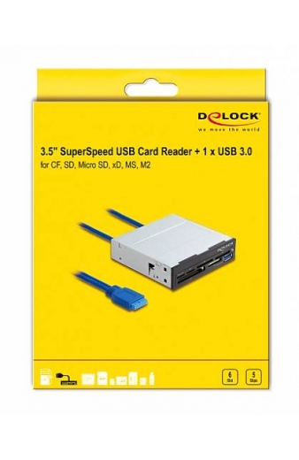 DELOCK USB 19-pin card reader 91759, CF/SD/micro SD/xD/MS/M2/USB, 5Gbps