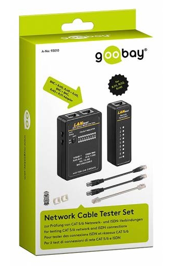 GOOBAY tester δικτύου 93010 με θήκη, CAT 5/6 & ISDN, RJ11/RJ12/RJ45