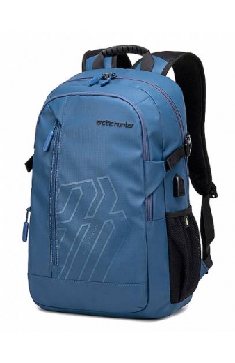 ARCTIC HUNTER τσάντα πλάτης B00387 με θήκη laptop 15.6", 26L, USB, μπλε