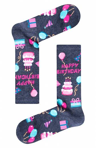 Κάλτσες Happy Birthday - Grey